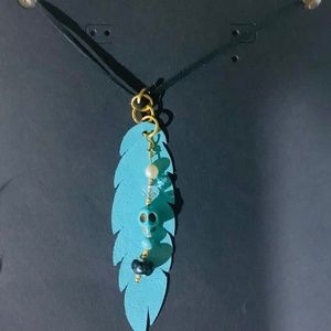 Leather skull necklace